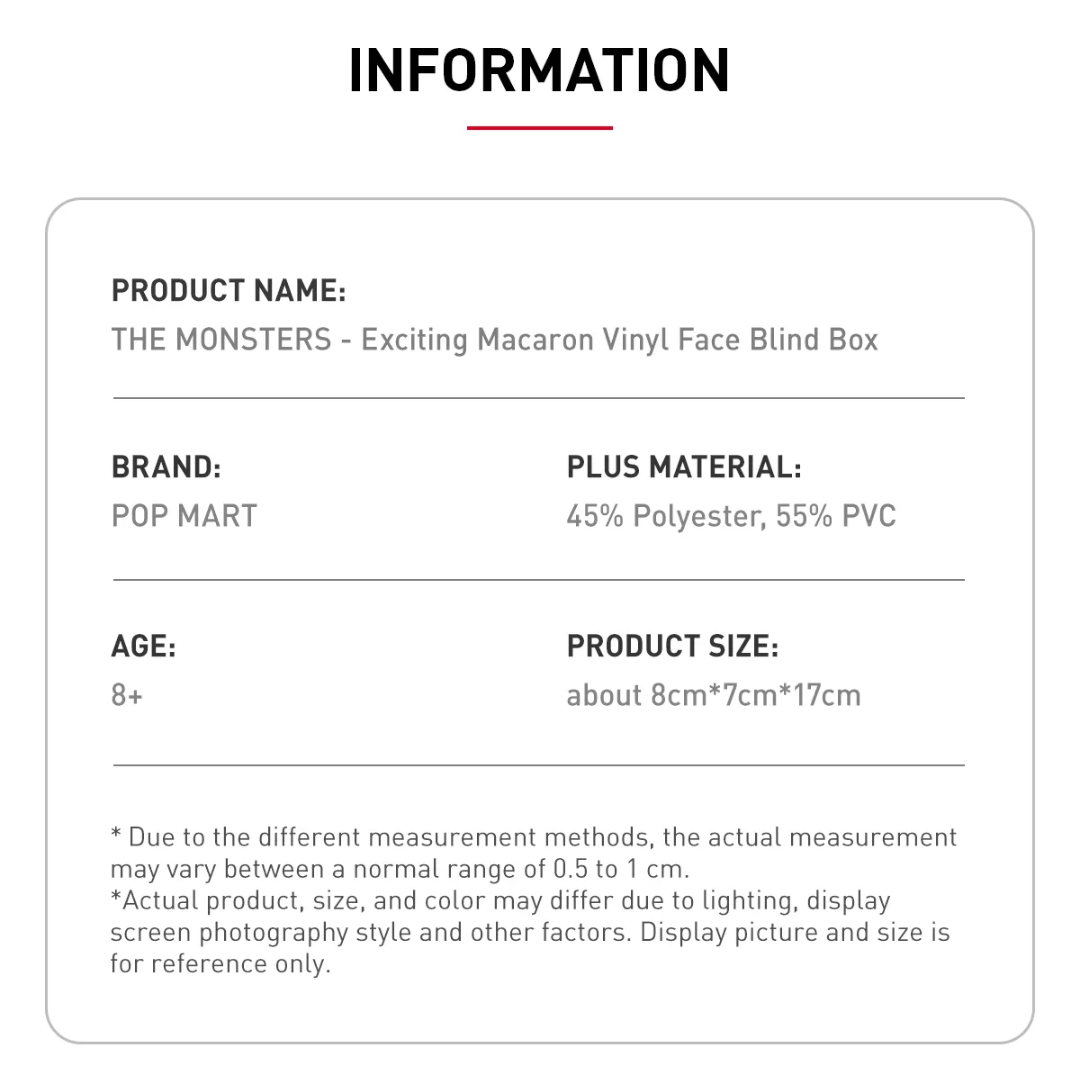 THE MONSTERS - Exciting Macaron Vinyl Face Blind Box