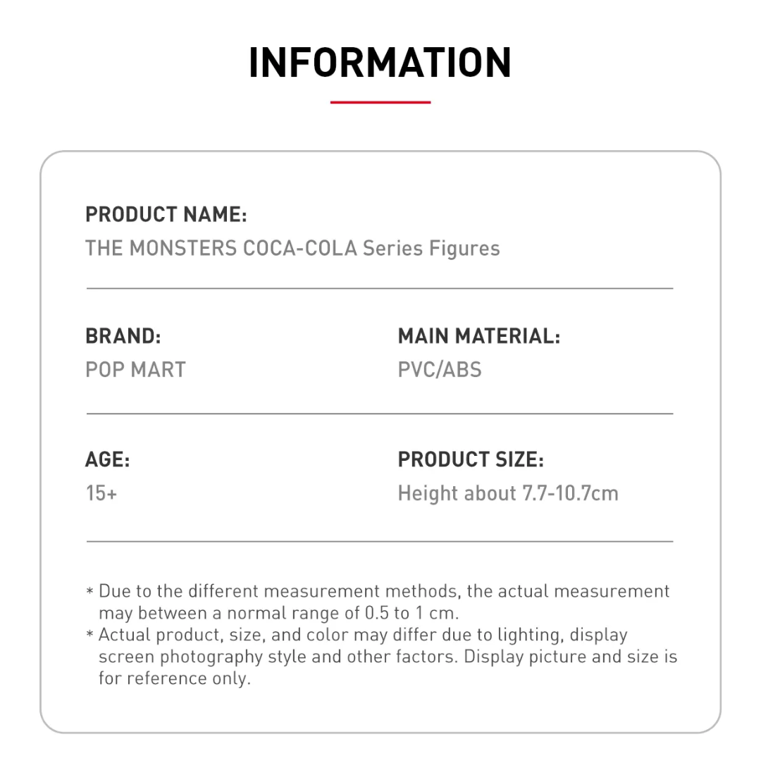 THE MONSTERS - Coca-Cola  Series Figurine - Blind Box | Sealed Set